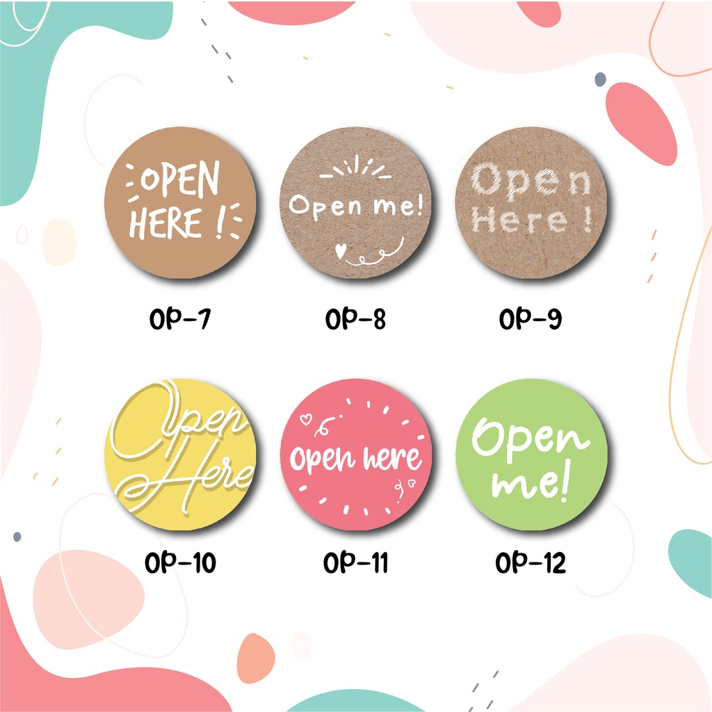Jual STIKER OPEN ME OPEN HERE STICKER UKURAN 2 CM ISI 100PCS | Shopee ...