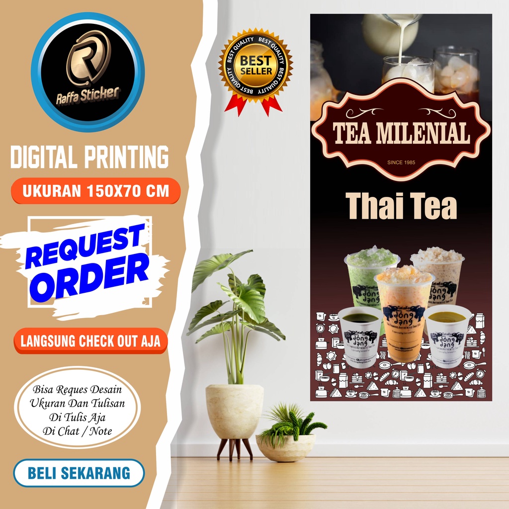 Jual Spanduk Banner Usaha Minuman Thai Tea Spanduk Thai Tea Banner