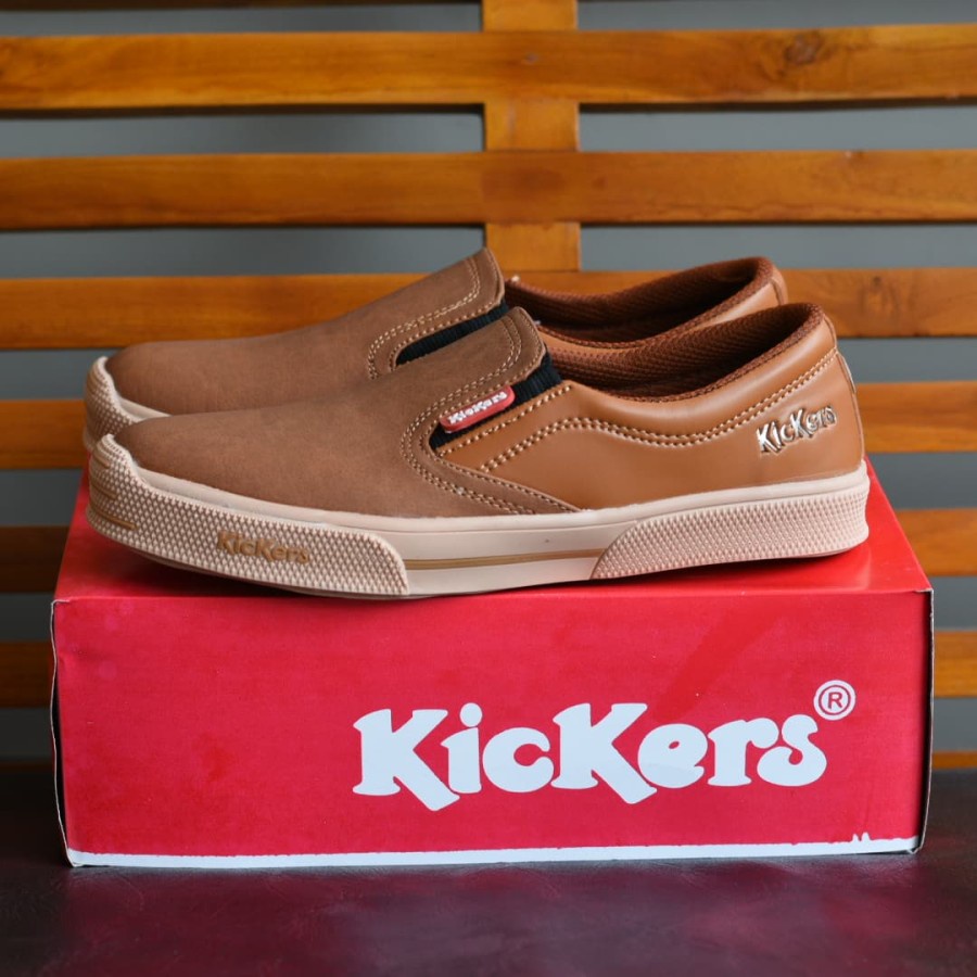 Jual Sepatu Kickers Mx One Slip On Slop Casual Santai Pria Tanpa Tali