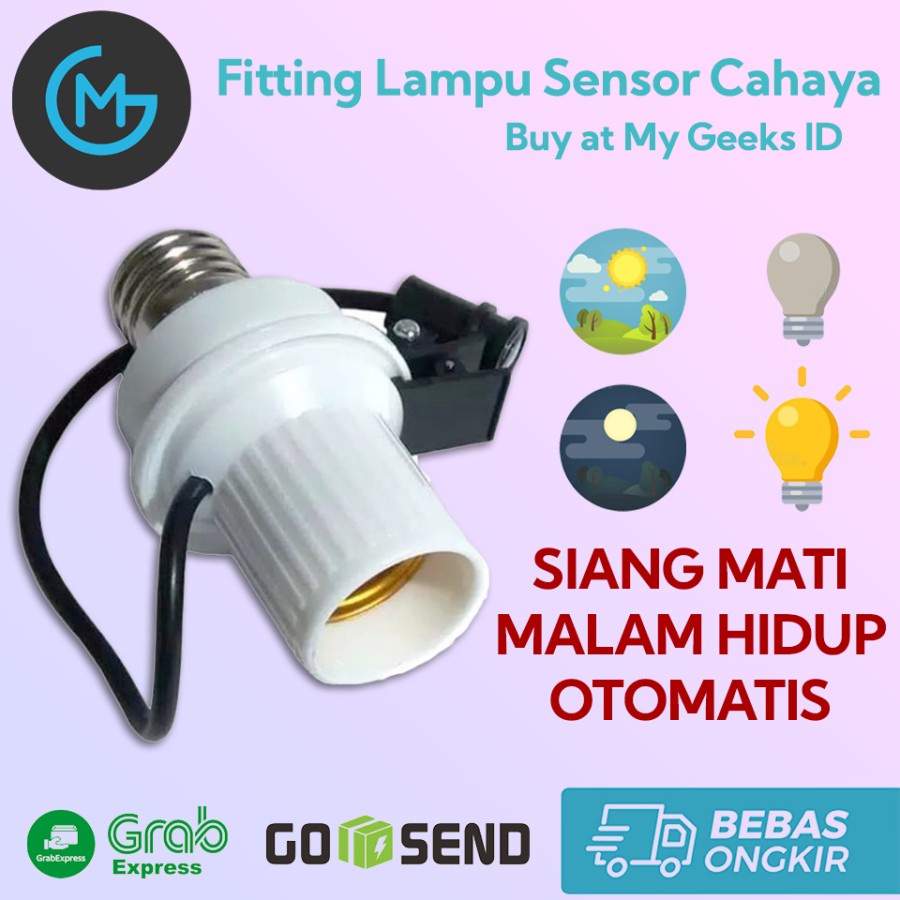 Jual Fitting Lampu Otomatis Sensor Cahaya Siang Dan Malam Shopee