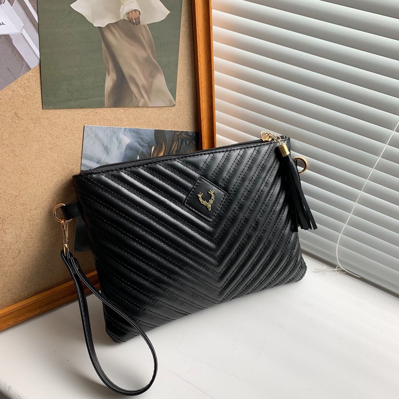 TAS TANGAN WANITA CLUTCH HANDBAG KULIT PESTA HITAM CHARLEA TA608B5 FASHION KOREA KEKINIAN BRANDED PREMIUM BATAM MURAH SIMPLE REMAJA KEKINIAN