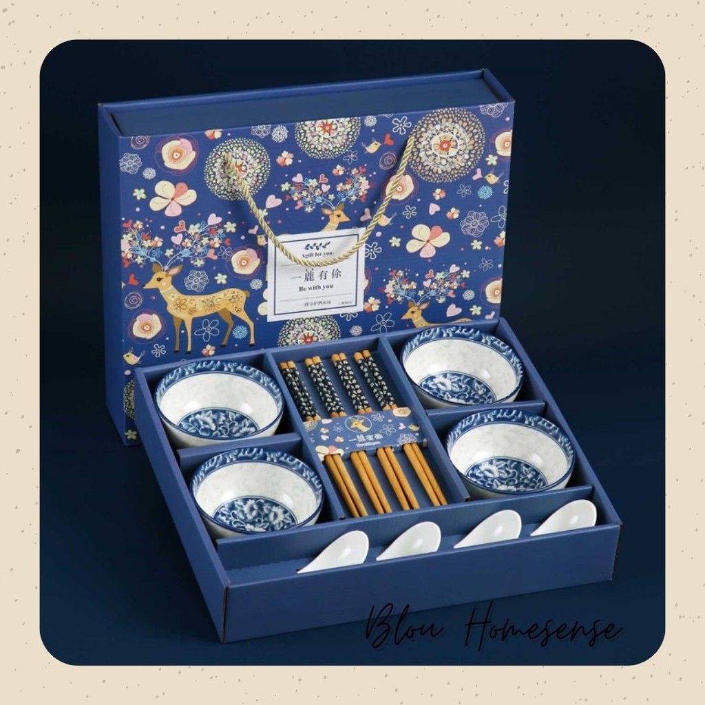 Jual Set Piring Mangkok Makan Keramik Jepang Gift Set 12 piece ceramic