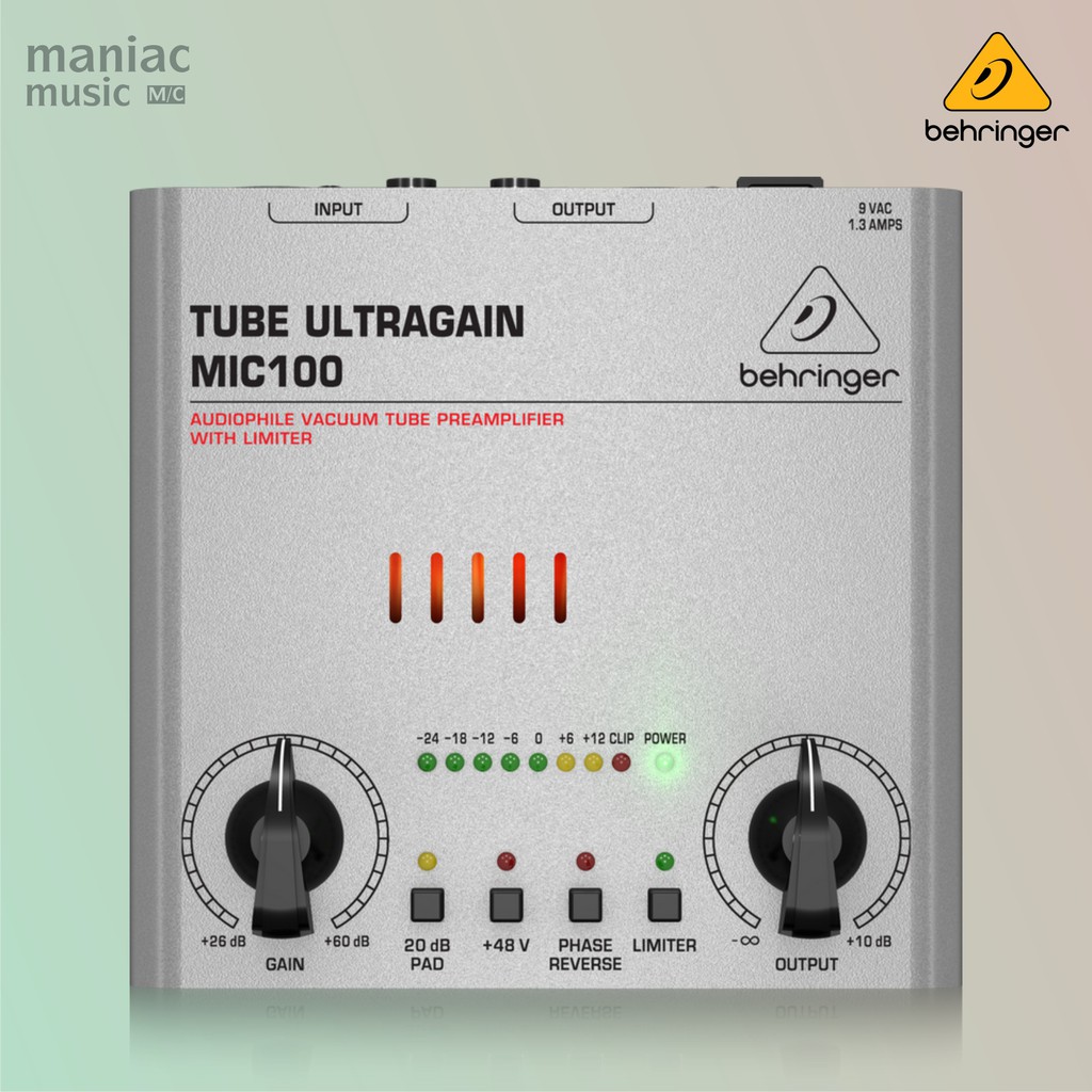 Jual Behringer MIC100 Audiophile Tube Preamplifier, Phantom Power