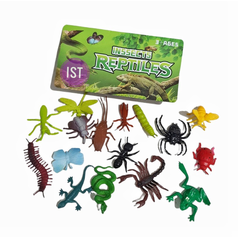 Jual Mainan Anak Binatang Insects Serangga Reptiles 16 pcs JD045-2B ...
