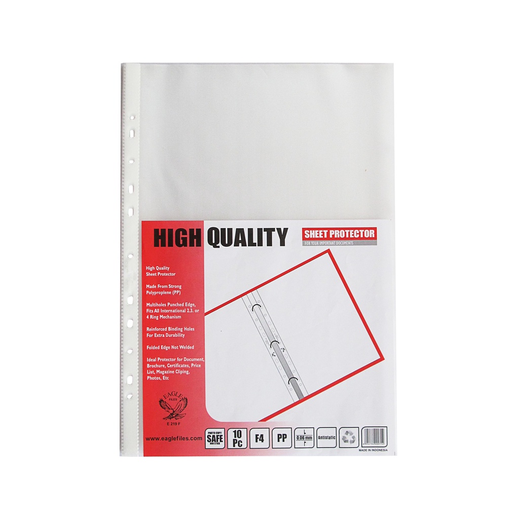 Jual Sheet Protector F4 (Folio) EAGLEFiles Isi 10 pcs/pack PP Pockets E ...