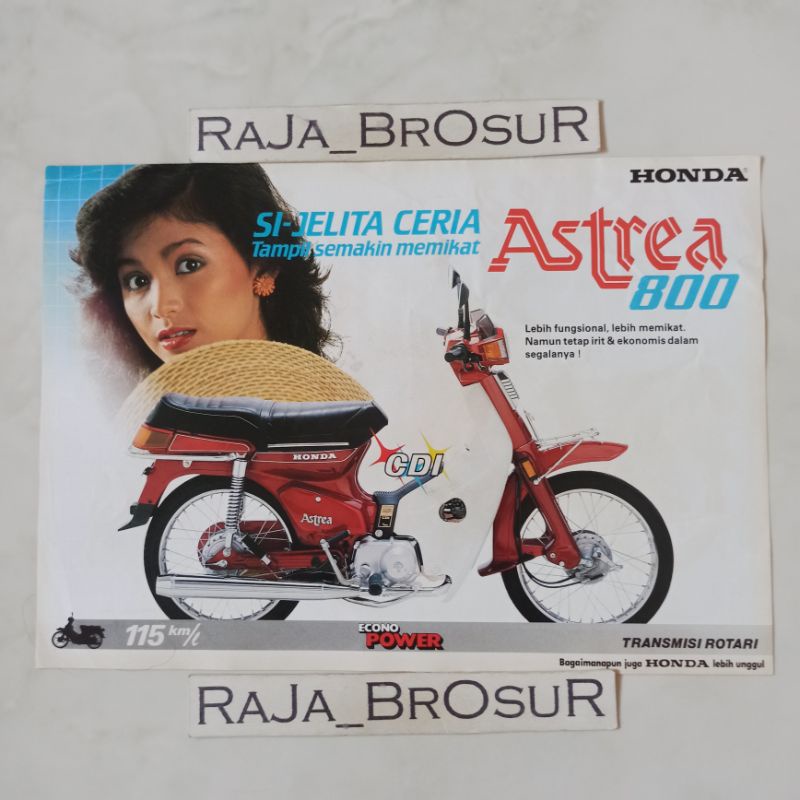 Jual Poster Brosur Katalog Flyer Jadul Lawas Honda Astrea 800 1985