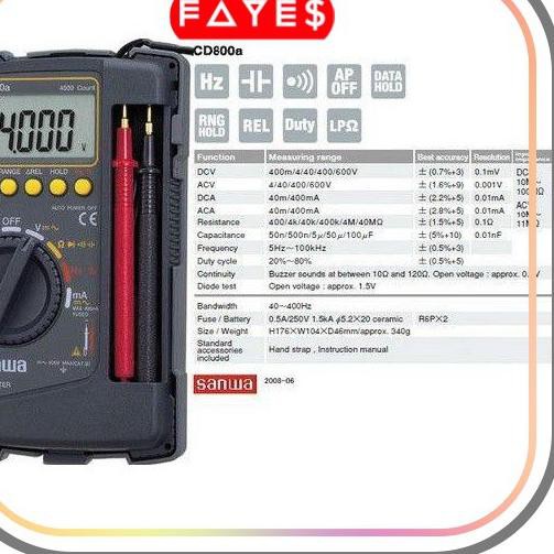 Jual Dijamin Miring Harga Multitester Sanwa Cd A Multimeter