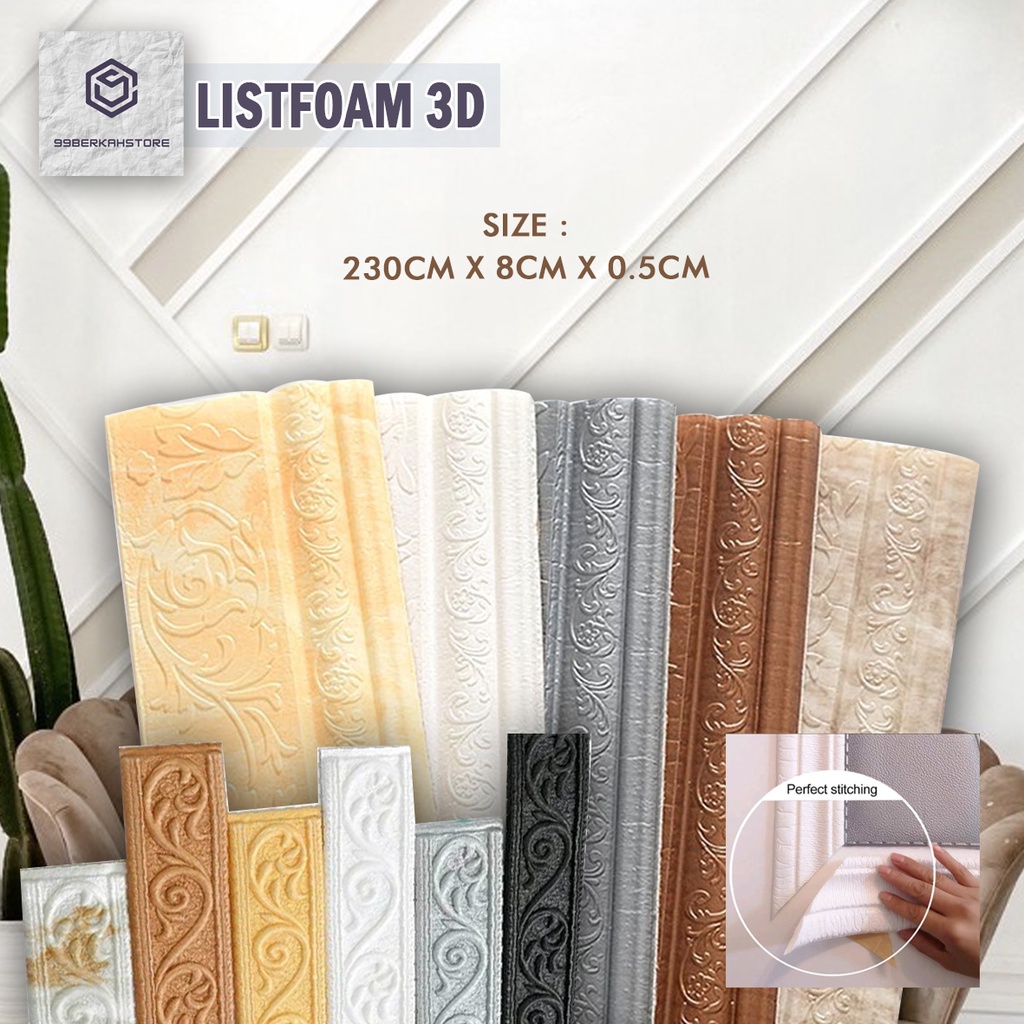 Jual LIST BORDER FOAM 3D STICKER HIGH QUALITY PANJANG 230 CM | Shopee ...
