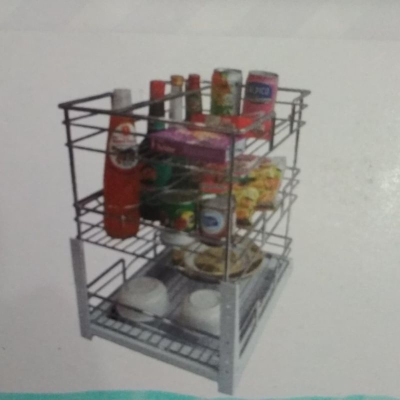 Jual Rak botol 3 susun TMB 34056 kabinet 40cm Chrome kilap tebal ...