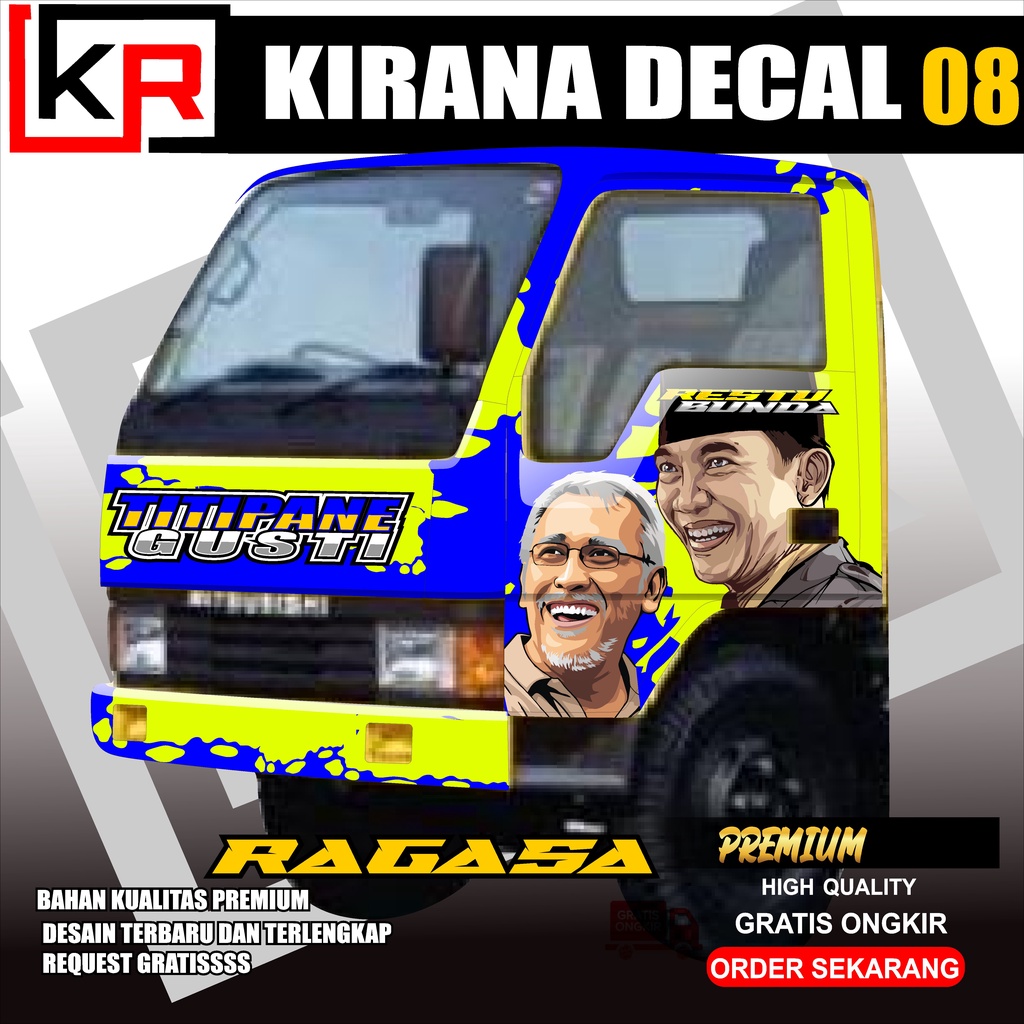 Jual DECAL STICKER RAGASA TRUK FULL KABIN BISA UBAH FOTO/ UBAH TULISAN ...