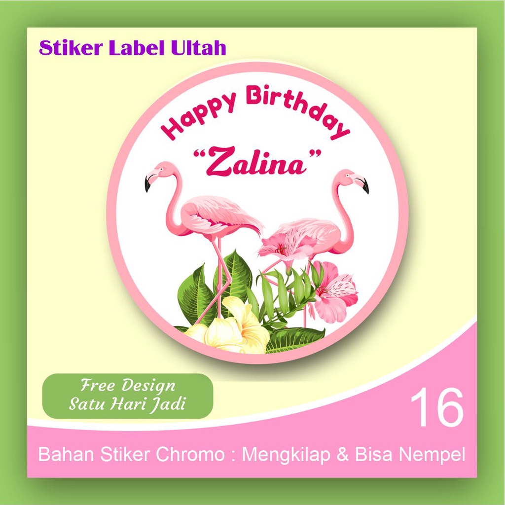 Jual Stiker Sticker Label Ultah Ulang Tahun Anak karakter Bulat Custom ...