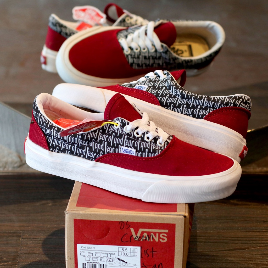 Vans fear on sale of god maroon