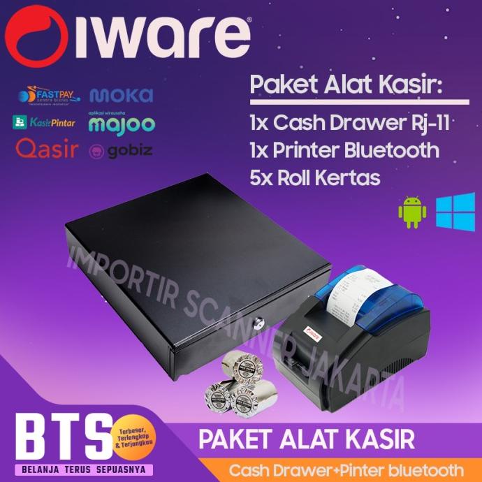 Jual Paket Alat Kasir Android Bluetooth Cash Drawer Printer Kertas Shopee Indonesia