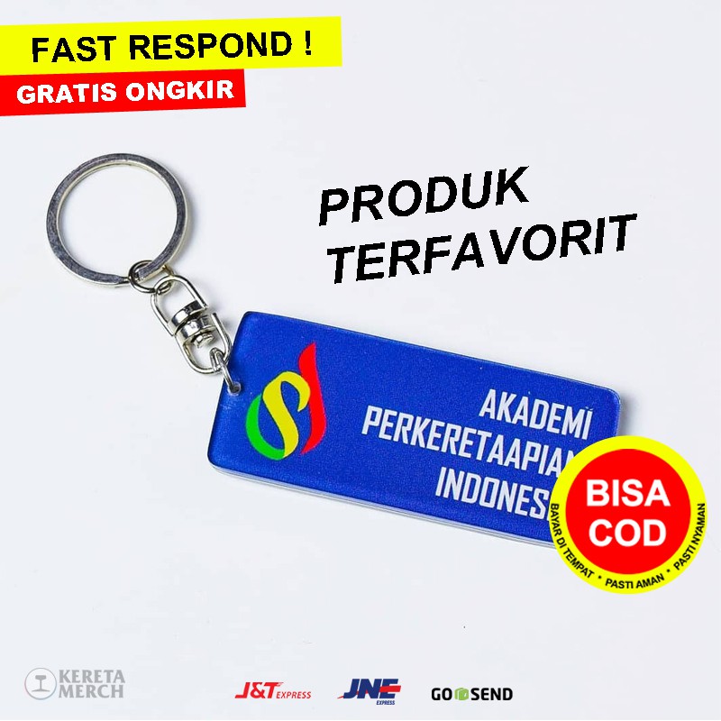 Jual Gantungan Kunci Akrilik Keychain Kereta Api Sekolah Kereta Api