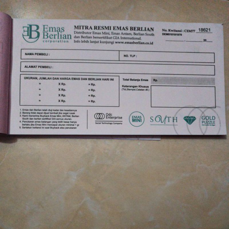 Jual Tambahan nota/kwitansi /pcs/lembar | Shopee Indonesia