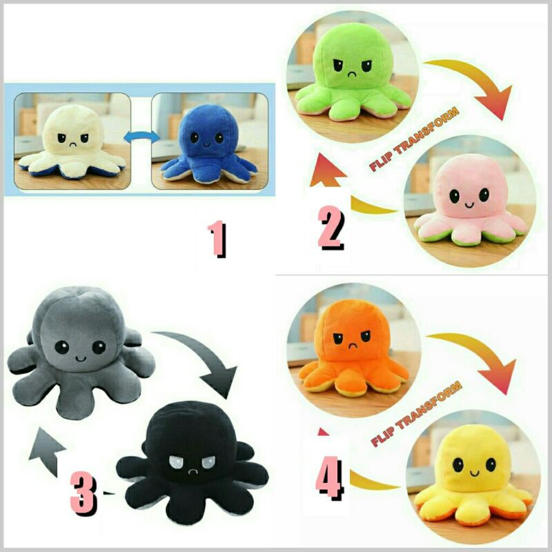 Jual boneka gurita ,tik-tok viral ,octopus warna warni bolak balik ...