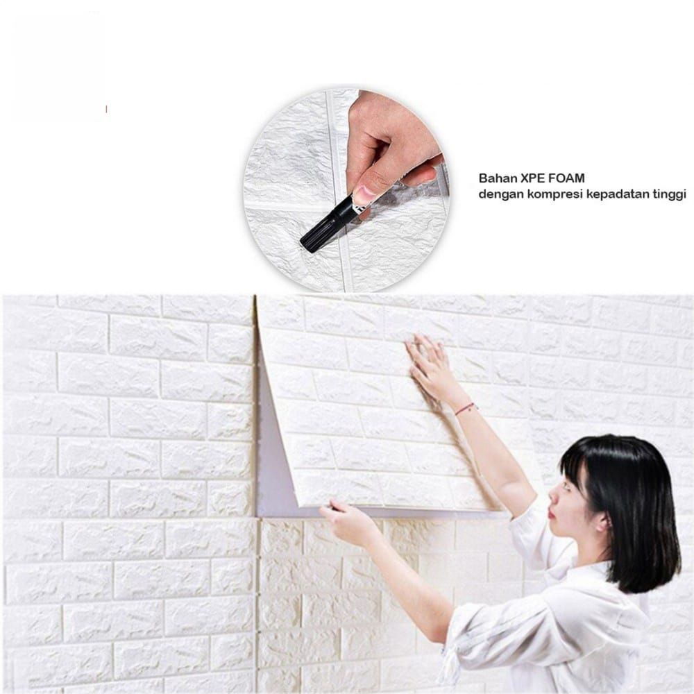 Jual Wallpaper Dinding 3D Foam Sticker Wallpaper Dinding 77 x 70 cm ...