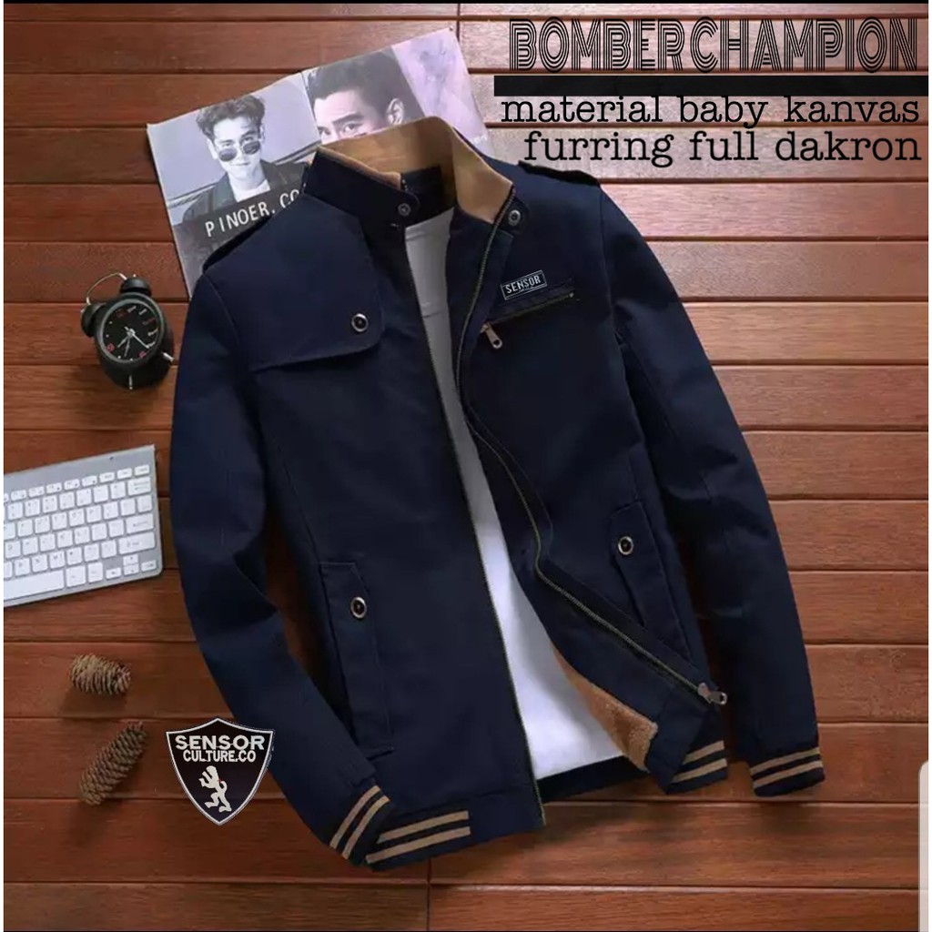 Jual Jaket Bomber Pria / Jaket Bomber Canvas / Jaket Bomber Champion ...