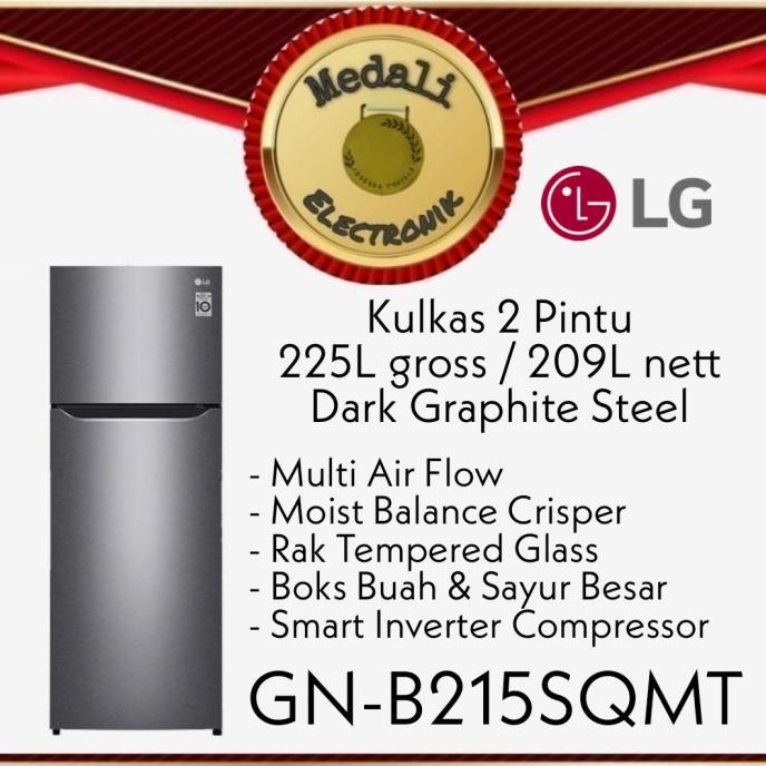 Jual LG GN-B215SQMT Kulkas 2 Pintu 225L/209L Smart Inverter Multi Air ...