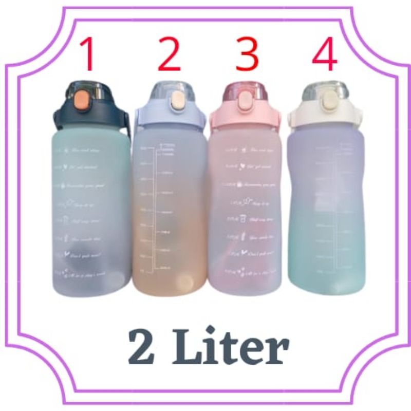 Jual Promo!!! Botol Minum Motivasi 2 liter - Botol Minum Viral | Shopee ...