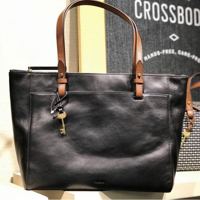 Fossil rachel tote discount black