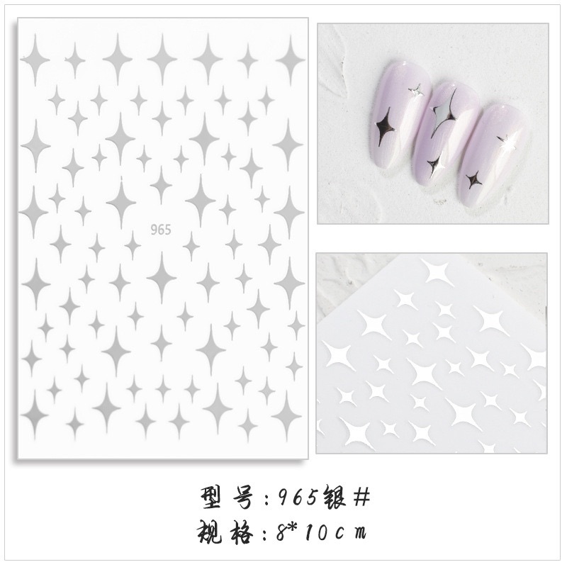 Jual Stiker Sparkle Meteor Love Heart Bintang Decals Back Glue Easy to ...