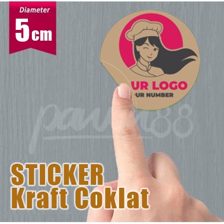 Jual Stiker Sticker Label Kraft Coklat D: 5 cm - (54 Pcs) | Shopee ...