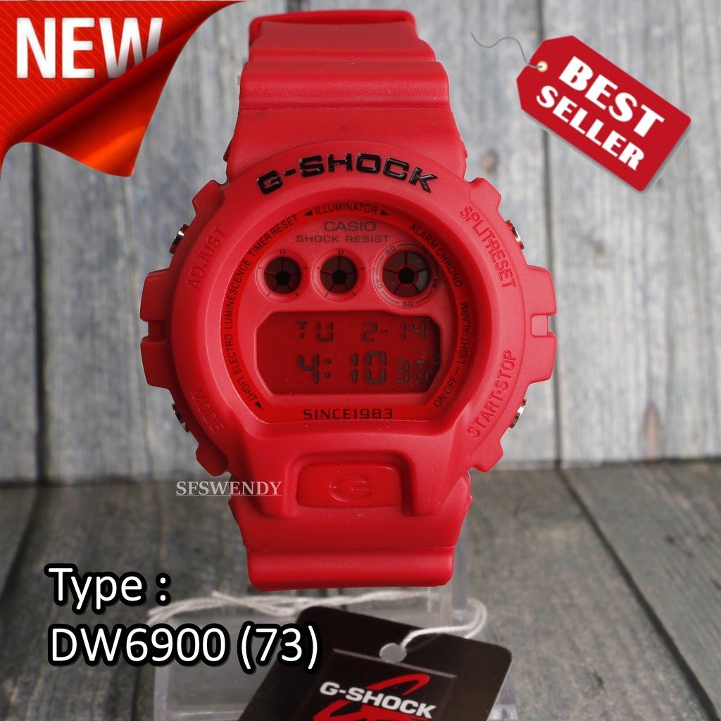 Jual PALING LARIS Jam tangan G Shock DW 6900 Full Merah digital pria anak sporty anti air murah Shopee Indonesia