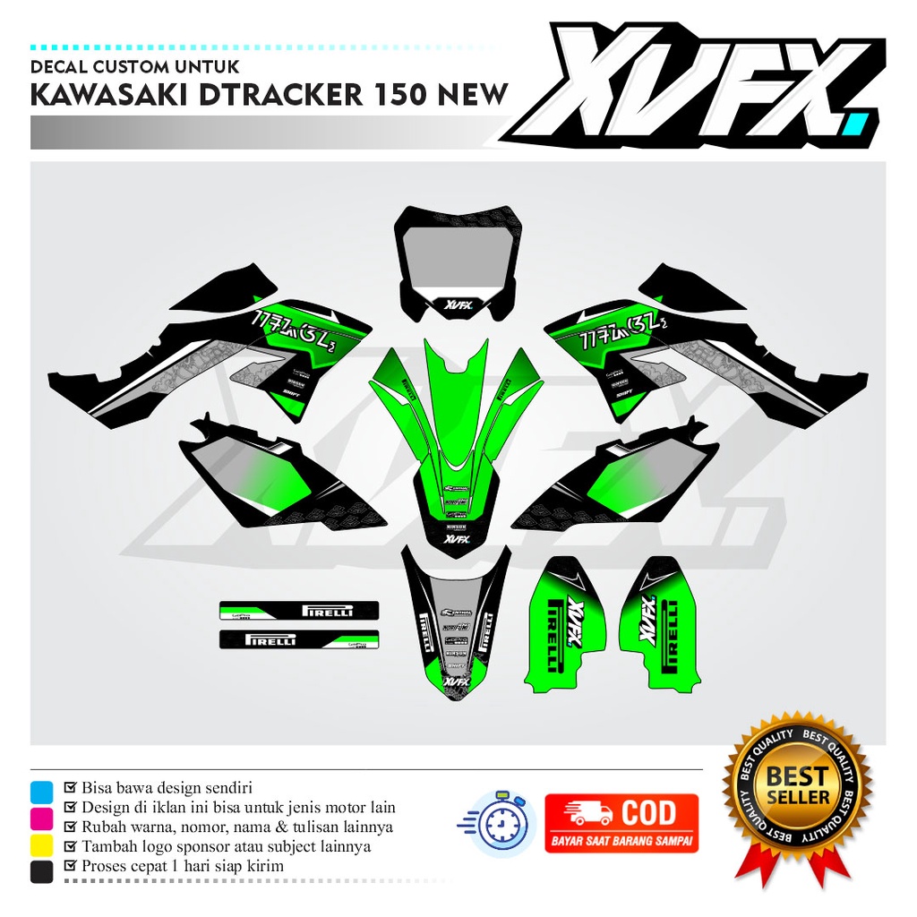 Jual STIKER DECAL DTRACKER 150 NEW FULL BODY DESIGN BISA UNTUK CRF KLX ...