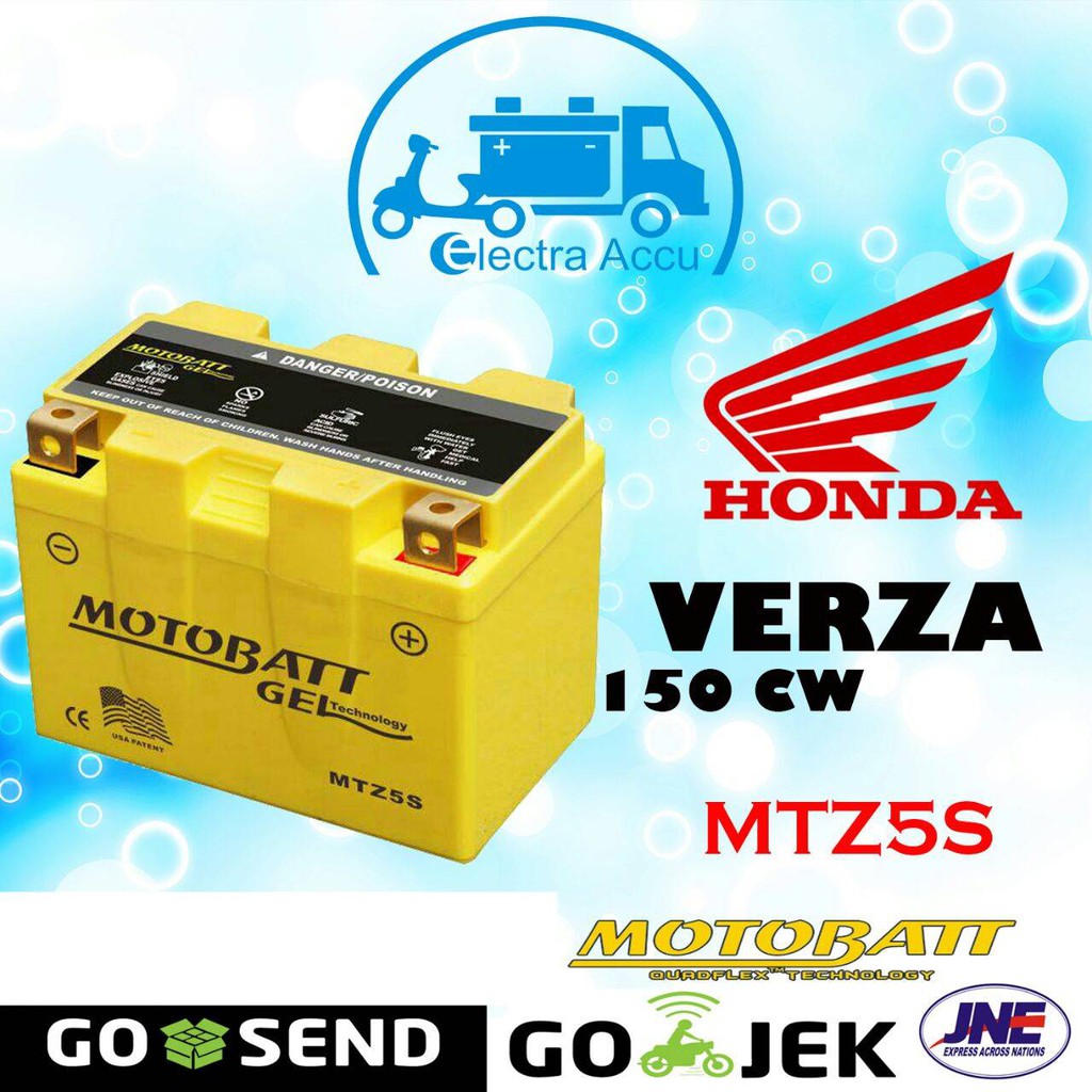 Jual Aki Motor Honda Verza 150 CW MTZ5S Motobatt Aki Kering | Shopee