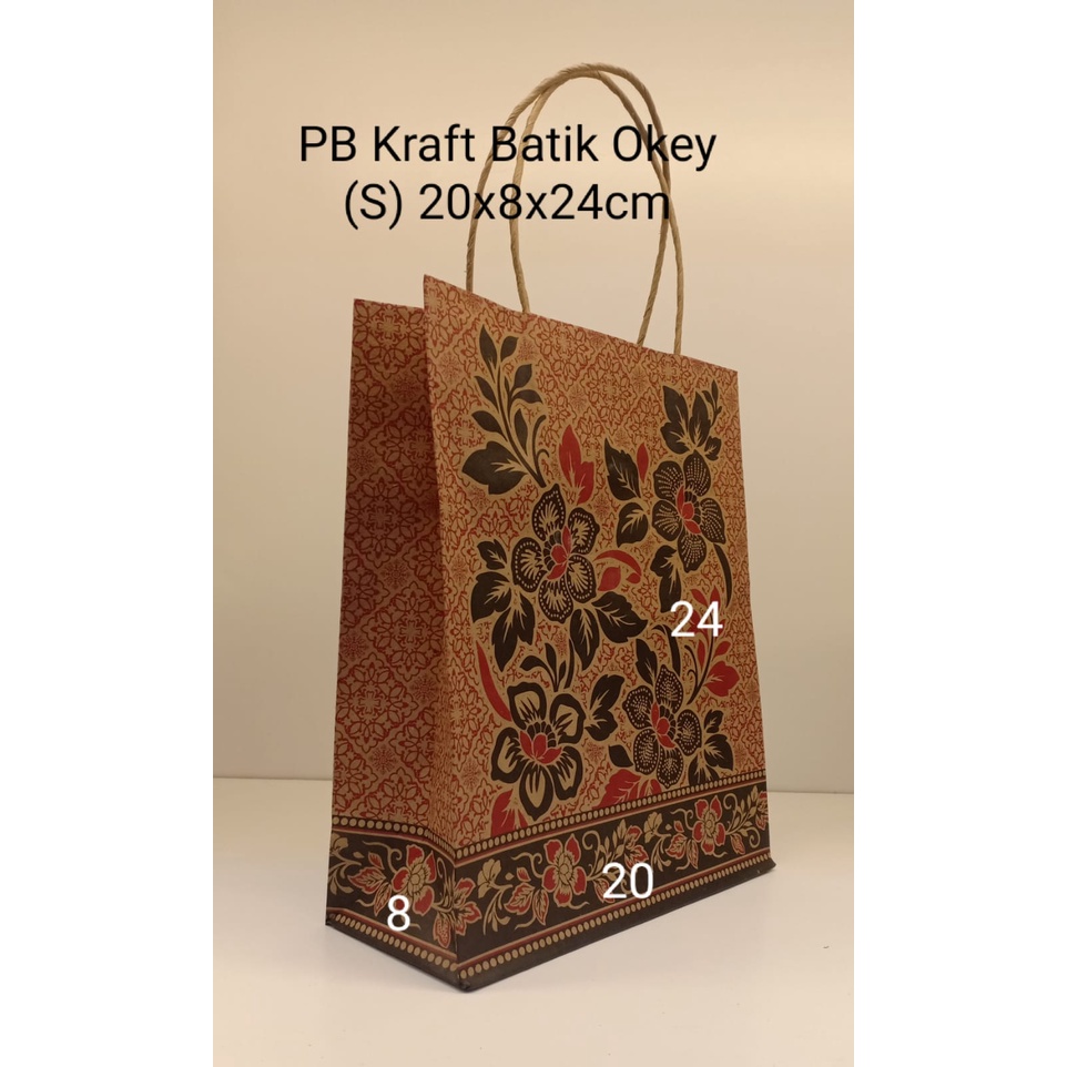 Jual PAPERBAG BATIK KRAFT OKEY A 10pcs 20X8X24 CM TALI WARNA RANDOM ...