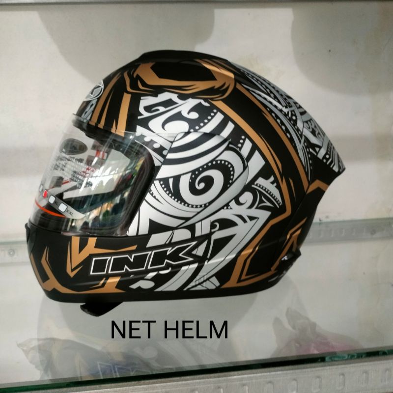 Jual HELM INK CL MAX #8 MATT BLACK GOLD ONGKIR 2 KG | Shopee Indonesia