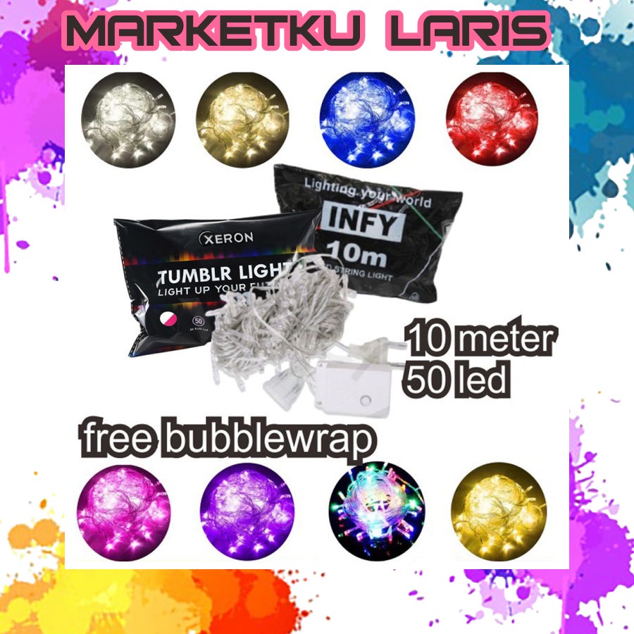Jual MKL - LAMPU HIAS TUMBLR LED 10 METER PACKING OPP DEKORASI NATAL ...