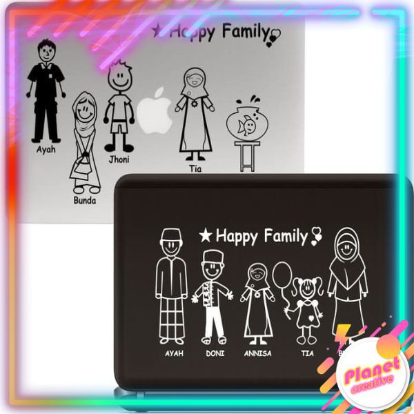 Jual STIKER DECAL LAPTOP / MACBOOK HAPPY FAMILY | Shopee Indonesia