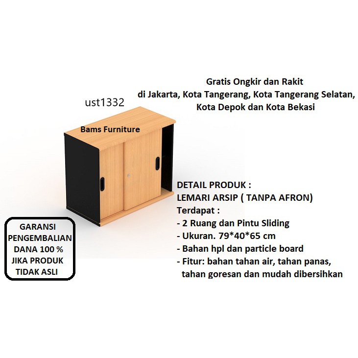 Jual lemari arsip lemari file lemari pintu sliding merek uno UST1332 di ...