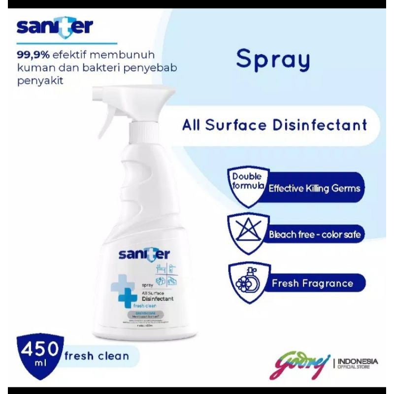 Jual Saniter Spray All Surface Disinfectant 450ml | Shopee Indonesia