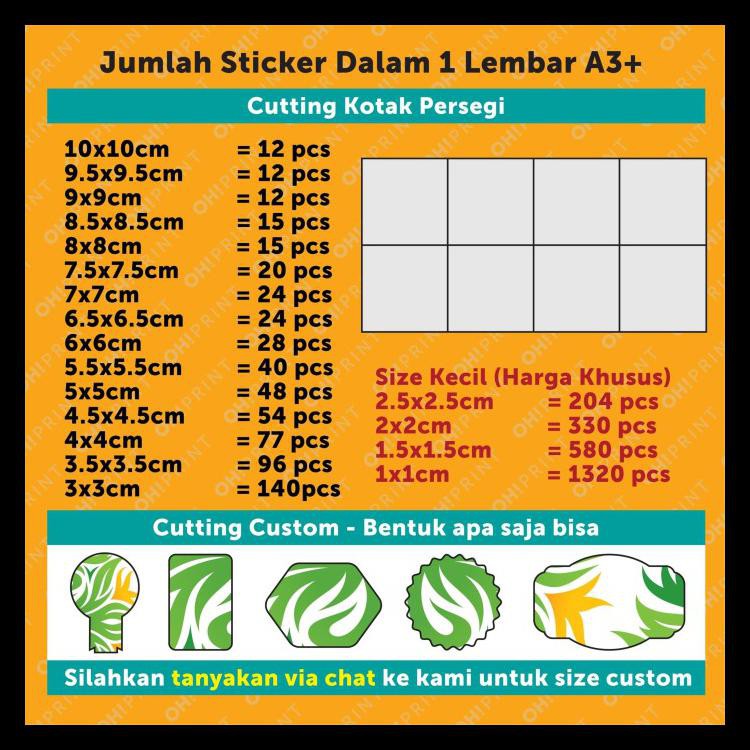 Jual Cetak Stiker Label Vinyl Transparan A3 Cut Cetak Label