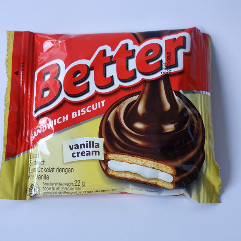 Jual Better Sandwich Biscuit Vanila Cream 10biji / BETTER 2000 / Snack ...