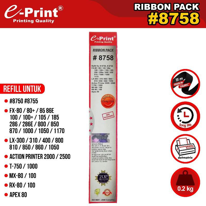 Jual Refill Pita Printer e-Print 8758 10 meter / e-print Ribbon Pack ...