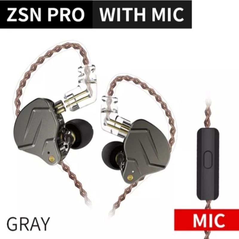 KZ ZSN Pro with Mic 1DD+1BA Hybrid Technology Earphone In-Ear Monitor