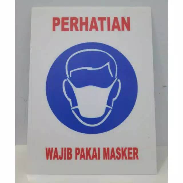 Jual Sign board akrilik wajib pakai masker , plat acrylic | Shopee ...