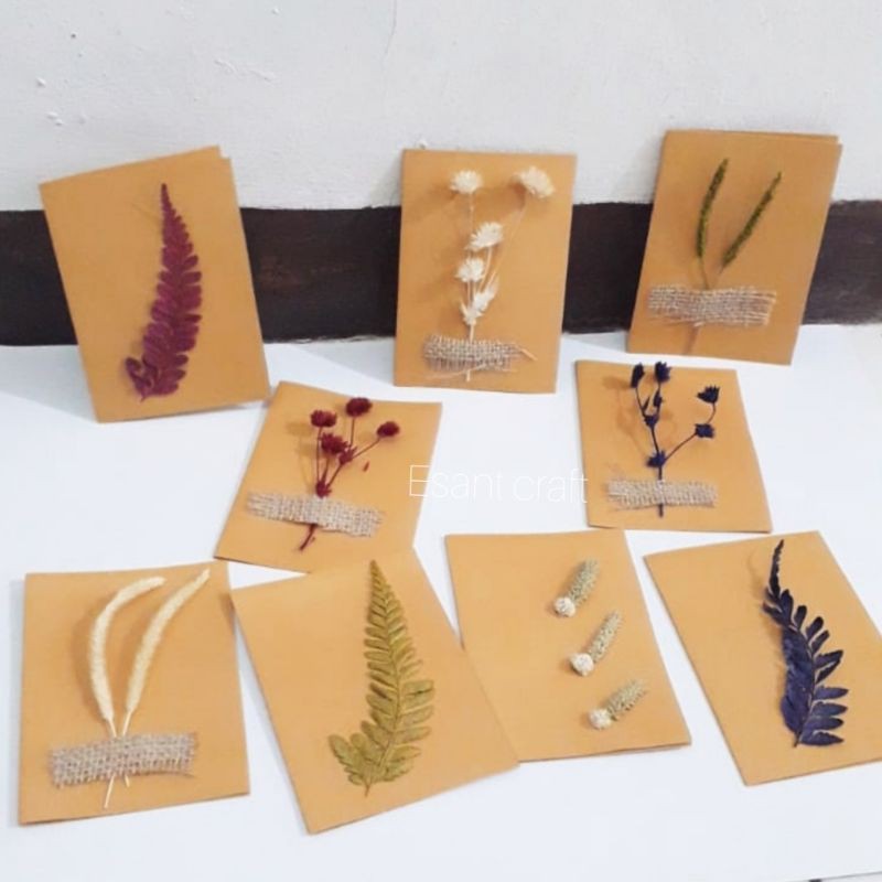 Jual Kartu Ucapan Bunga Rustic Greeting Card Dried Flowers Shopee Indonesia