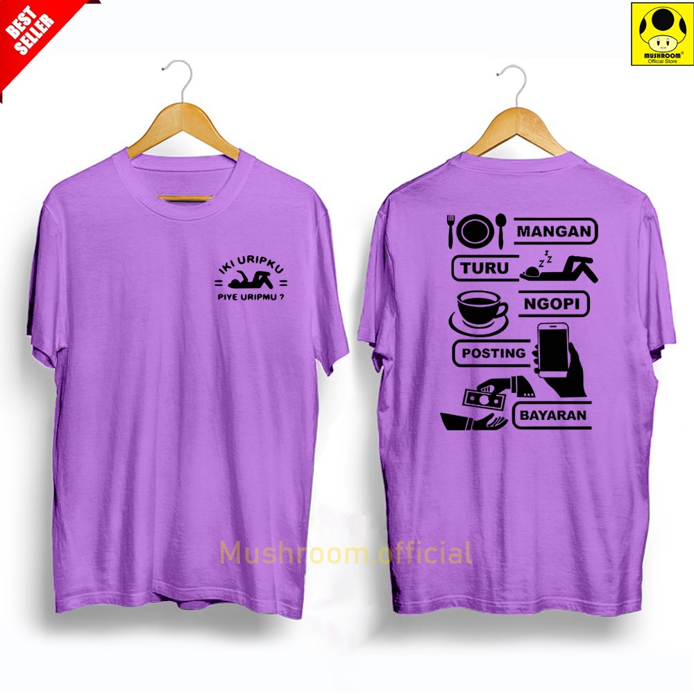 Jual Mushroom Official Kaos Mangan Turu Ngopi Posting Bayaran Kaos