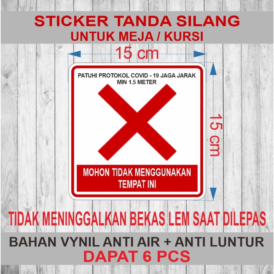 Jual STICKER VINYL TANDA SILANG JAGA JARAK Shopee Indonesia