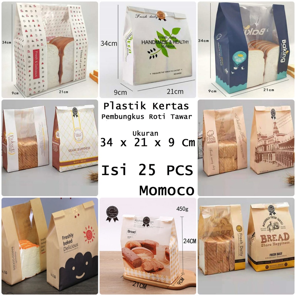 Jual Plastik Roti Tawar Kemasan Kantong Kertas Roti Tawar Sobek Toast Bag Shopee Indonesia 0688