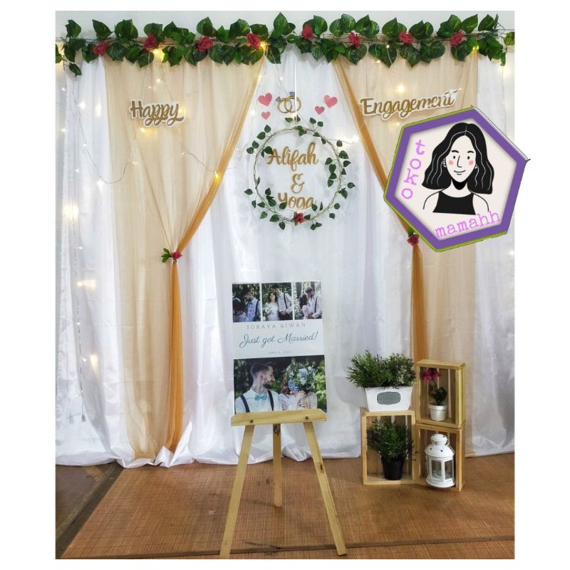 Jual paket photo booth dekorasi aqiwah lamaran tunangan ulang tahun