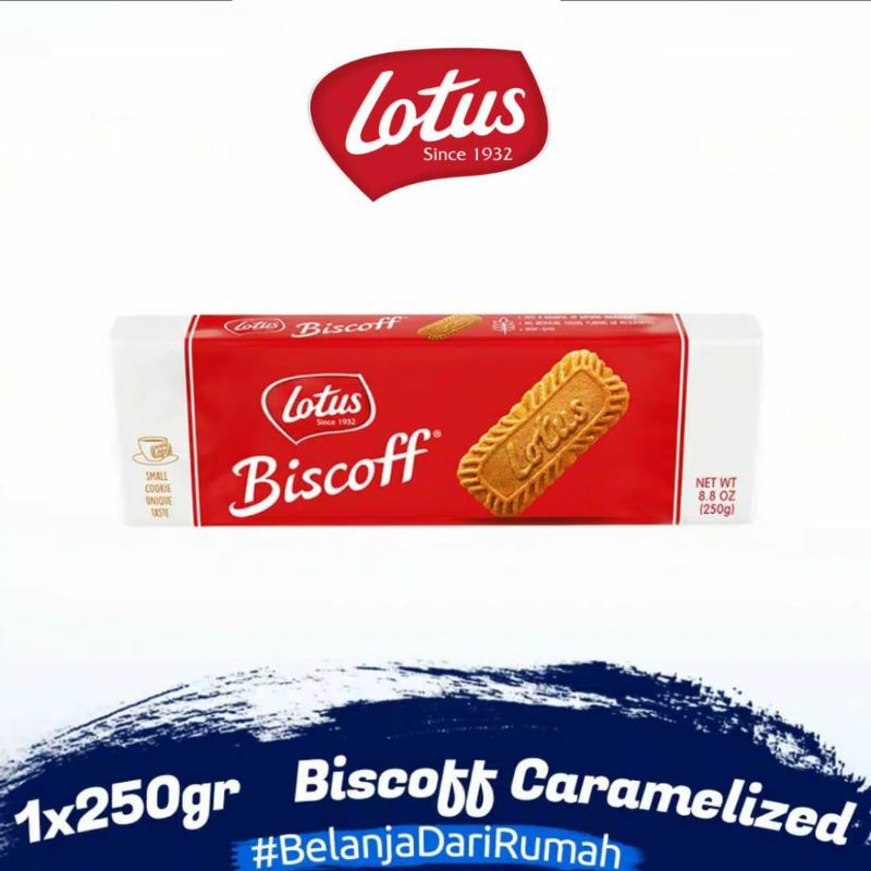 Jual READY STOCK LOTUS BISCOFF BISCUIT 250 GRAM BISKUIT KARAMEL ISI 32 ...