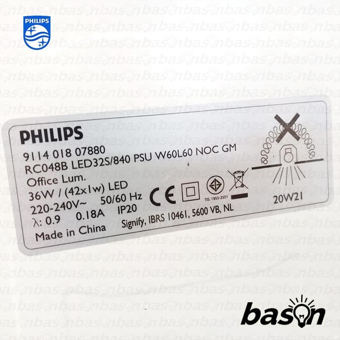 Jual PHILIPS RC048B W60L60 36W LED32S PSU NOC GM - LAMPU LED PANEL ...