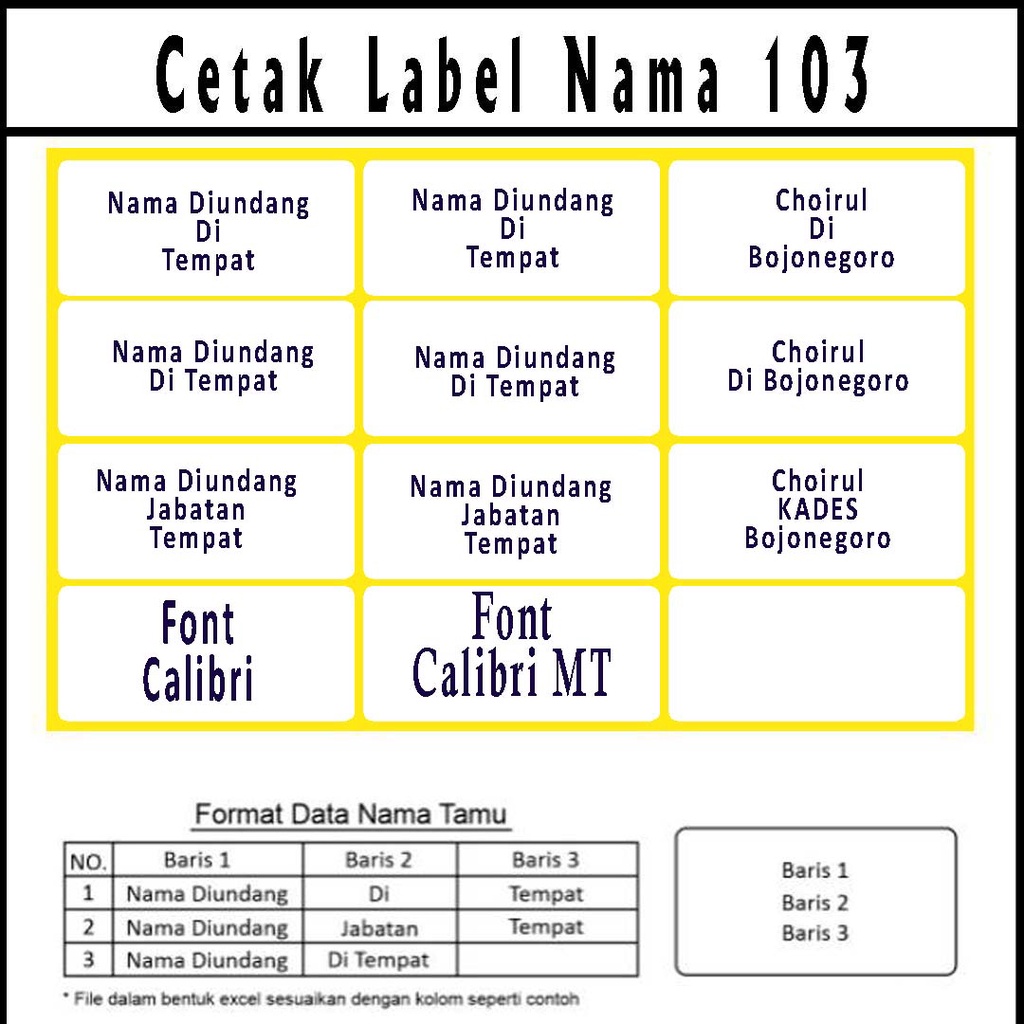 Jual Cetak Print Sticker Label Nama Undangan Label 103 Shopee