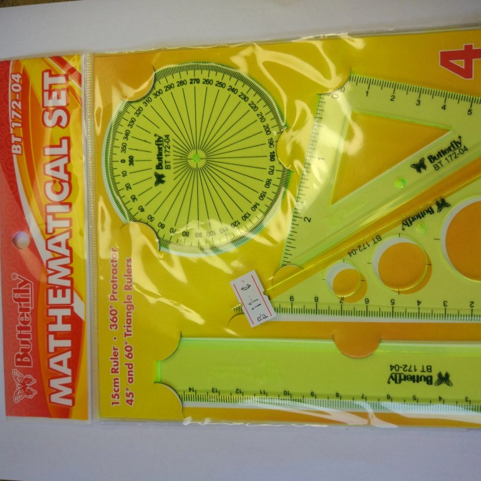 Jual Penggaris Butterfly Mathematical Ruler segitiga lingkaran siku ...